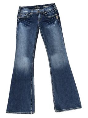 👖🎸 SILVER JEANS Pioneer Low Rise Bootcut Blue Jeans Whiskered Y2K Women’s 28x33